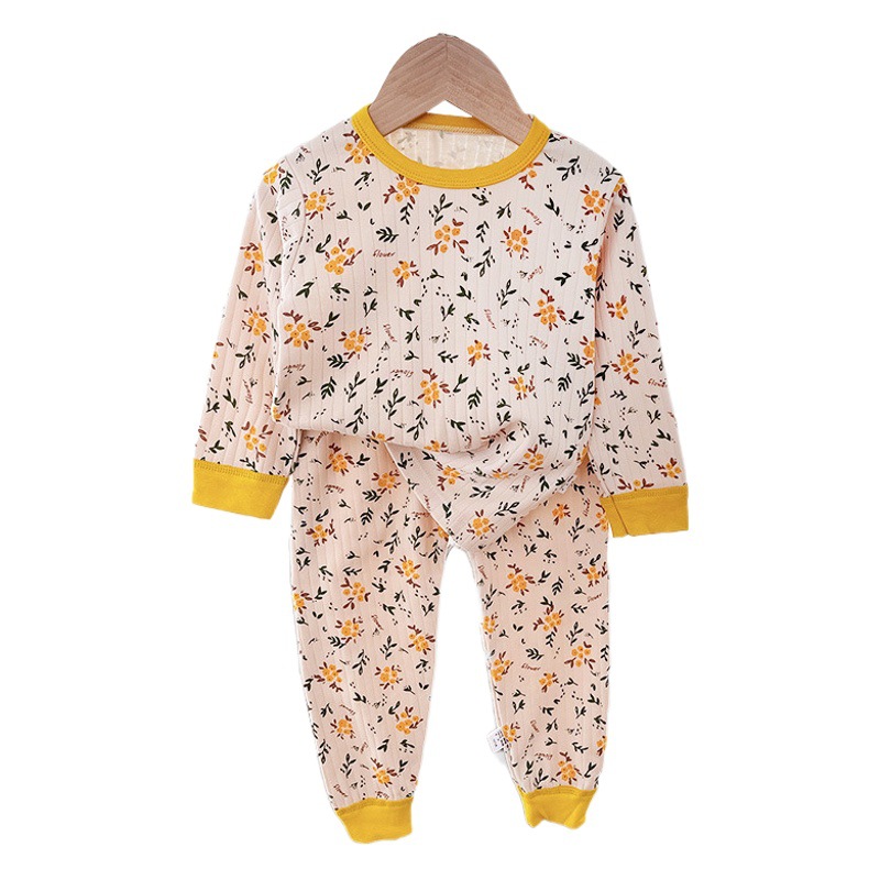 Ropa DE HOGAR DE LOS NIÑOS traje de algodón niñas pijamas de dos piezas conjunto bebé niños ropa interior Bebé otoño ropa pantalones largos