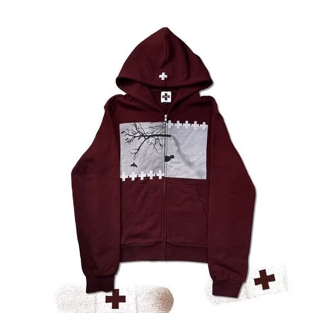 2025 Amazon новый мужской модный свободный спортивный худи с капюшоном на молнии с 3D-печатью