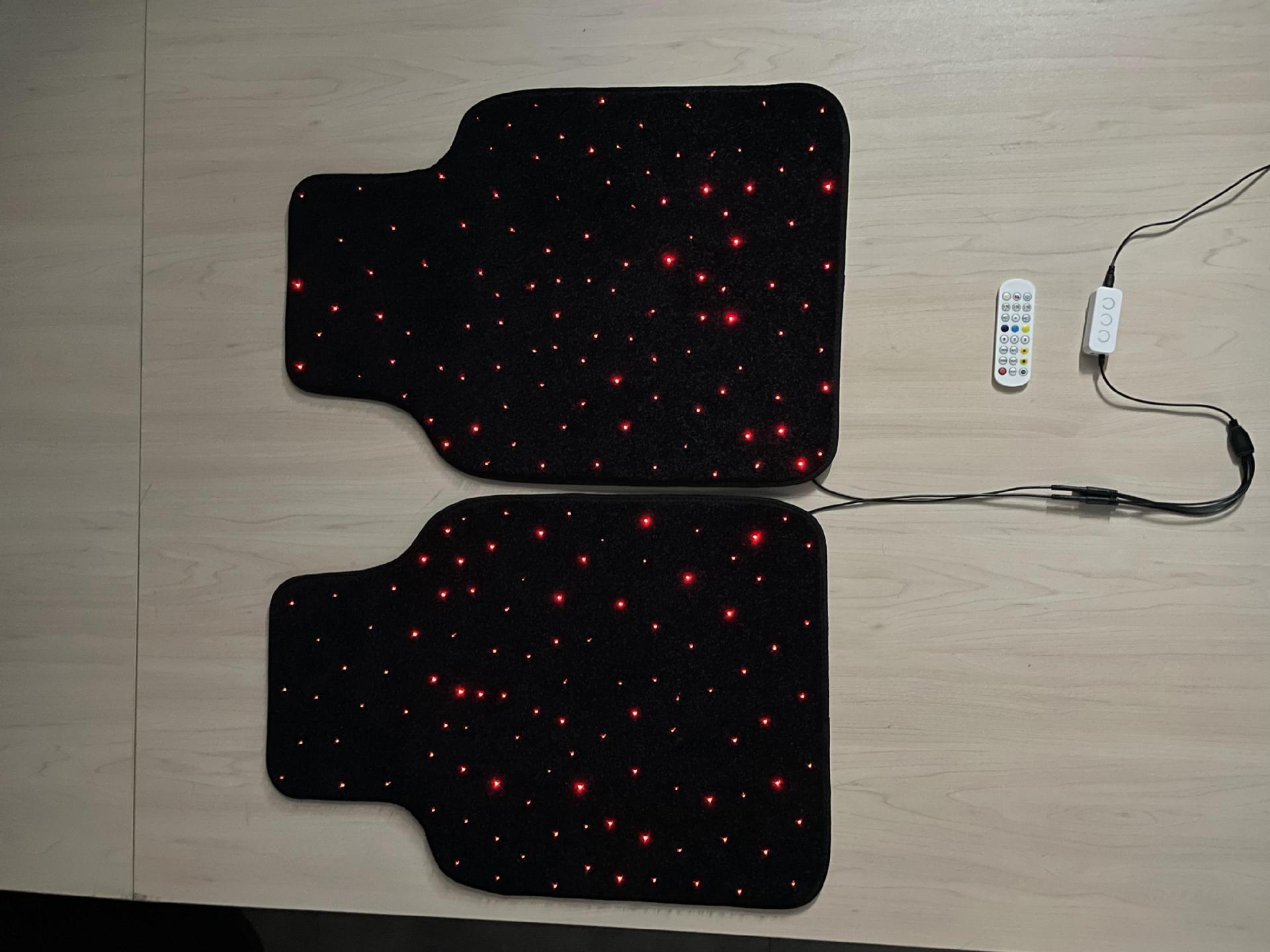 Front Parking Space Car Luminous Foot Mats Starlight Fiber Optic Car Rugs Mat Light