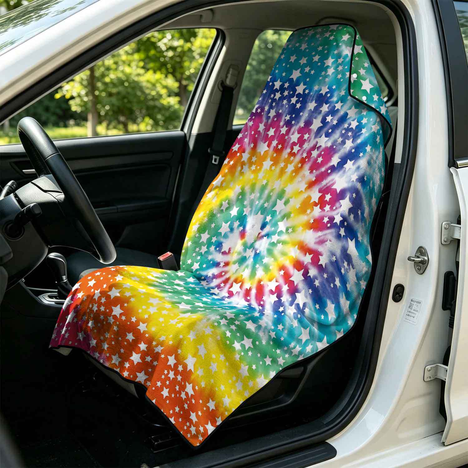 Printed bath towel and car seat cover 2-in-1, ultra-fine fiber outdoor beach and car dual-use universal seat cushion