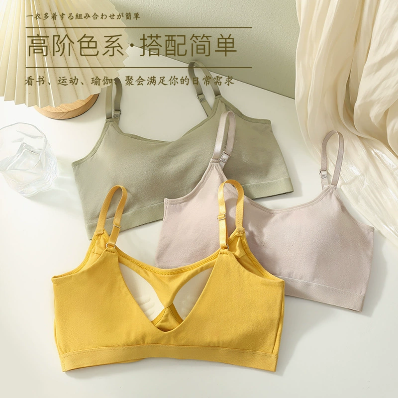 Top with cups, wireless bra, supporting cotton push up bra, bra top