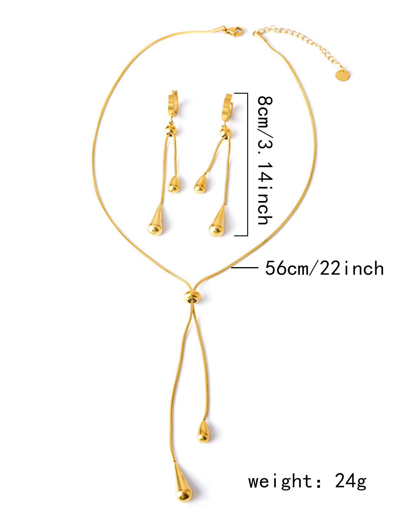Plating Design Titanium Steel Elegant Lady Modern Style Plating Geometric Water Droplets Pendant Necklace