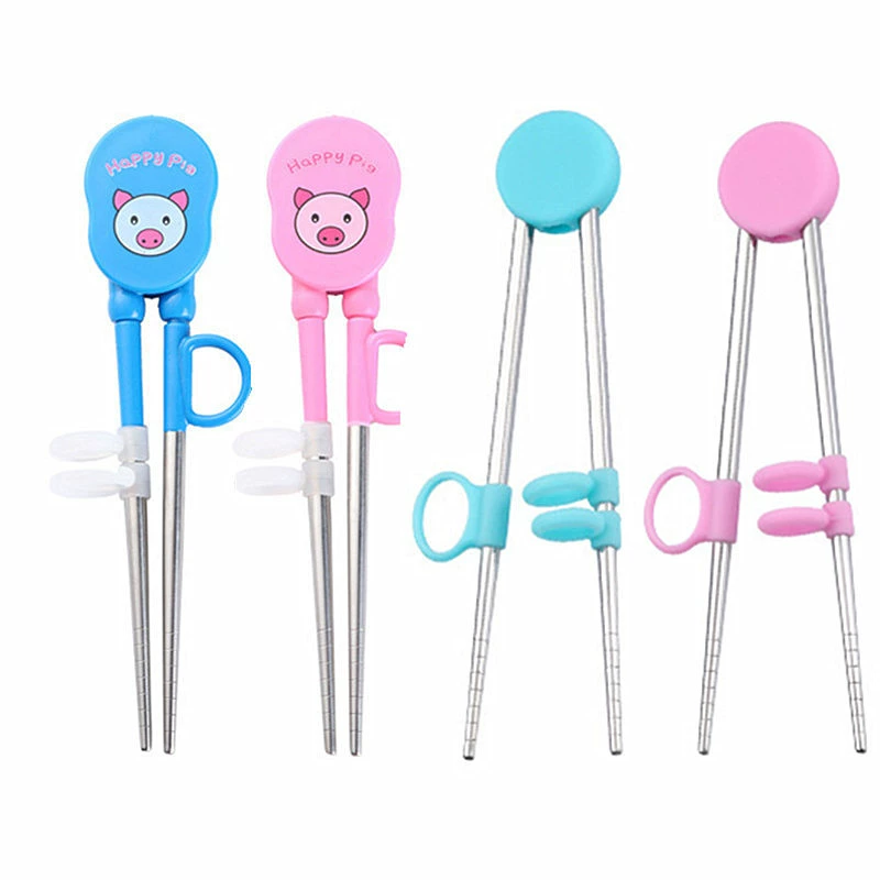 Детские тренировочные палочки для еды из нержавеющей стали 304, детские обучающие палочки для еды, детские тренировочные бытовые пищевые добавки, набор посуды