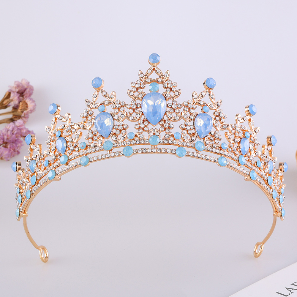 結婚式の髪型の頭飾り水晶花嫁の頭飾り王冠カラー冠結婚式の髪バンド誕生日の頭バンド王女卸売り