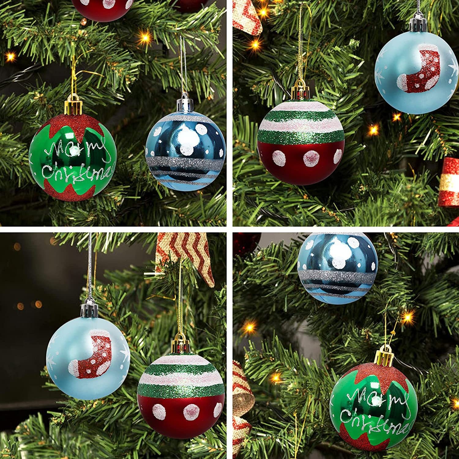 Transfronterizo nuevo 6CM24 barril pintado Navidad colgante conjunto de decoración de tiendas navideñas