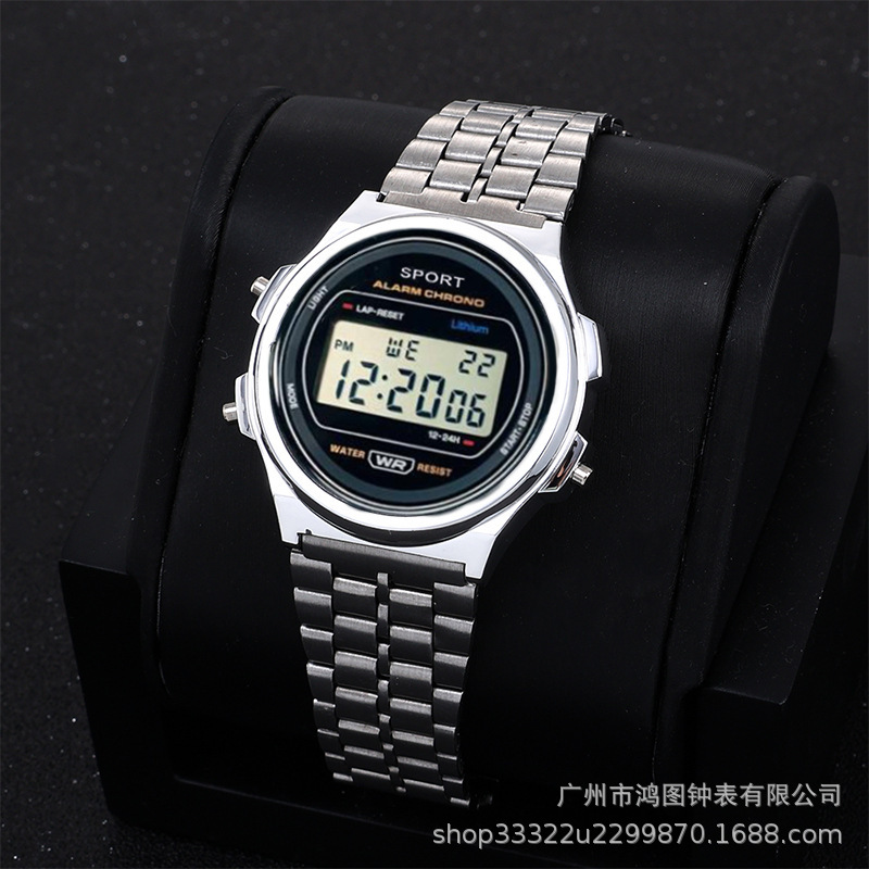 Comercio exterior caliente LED reloj electrónico WR F91W correa de acero A159 nueva Ronda reloj de moda multifuncional reloj electrónico