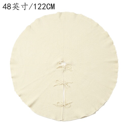 Amazon stick-stitch hand-knitted style Christmas tree skirt decoration supplies knitted tree bottom apron thick wool fungus edge 48