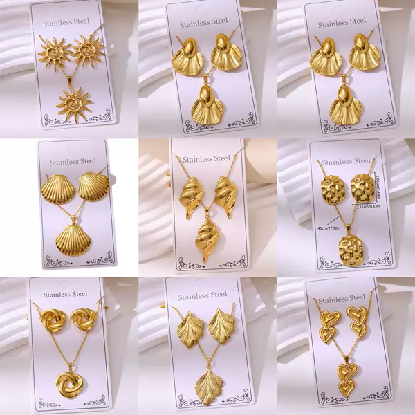 Cross-Border Hot-Selling European and American Style Hydraulic Set of Jewelry with Butterfly and Heart Shapes, Irregular and Trendy Design, Popular Jewelry Set Accessories