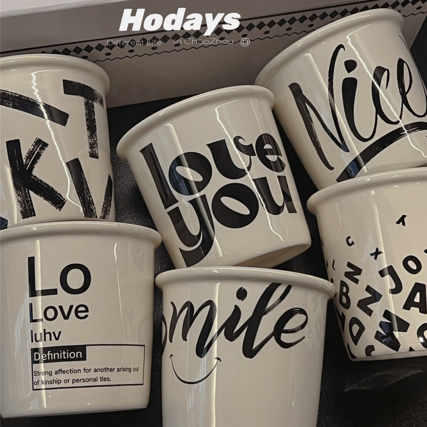 Inglés letras ins tazas de papel estilo de cerámica mano taza de leche adorable taza de café latte taza de café