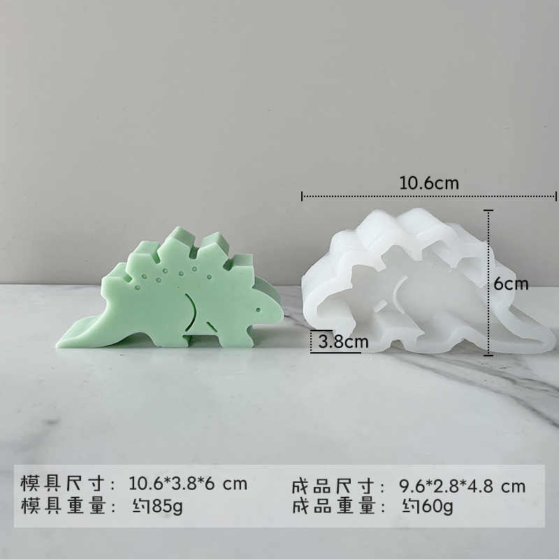 Lindo plano tridimensional pequeño animal vela molde DIY dibujos animados pequeño dinosaurio aromaterapia hecho a mano jabón yeso herramienta abrasiva