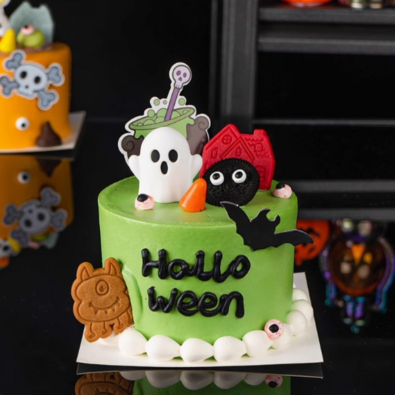 2024 Decoración de pastel de Halloween encantador fantasma fantasma monstruo decoración Halloween Carnaval Noche de postres vestido Plug-in