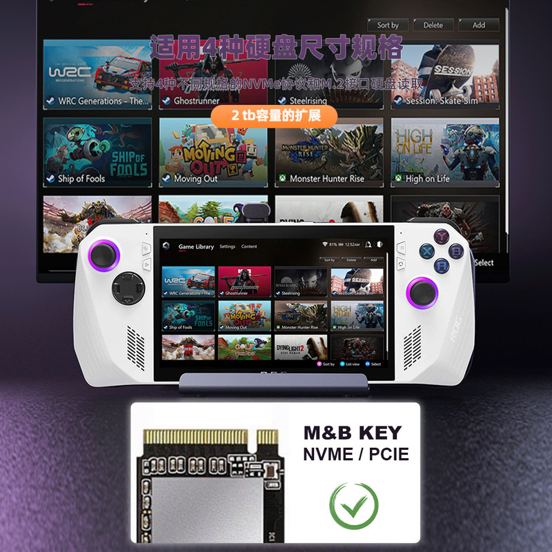 Suitable for Asus Rog Expansion Dock Rogally Gaming Dock Steamdeck Expansion Dock with Multiple Interfaces