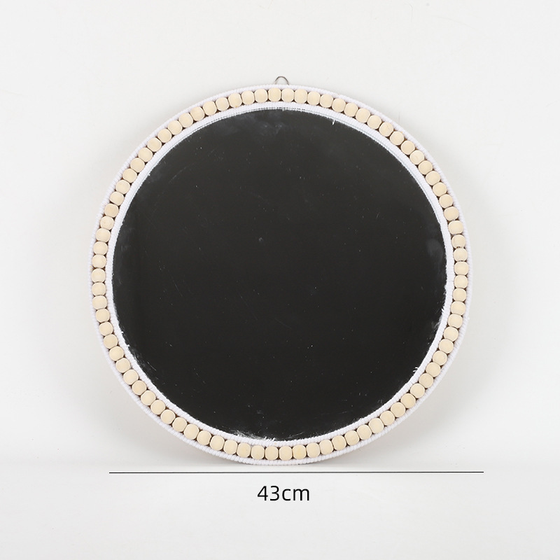 Espejo de pared escandinavo de caña, espejo de pared creativo, espejo de pared decorativo, espejo de maquillaje tejido a mano