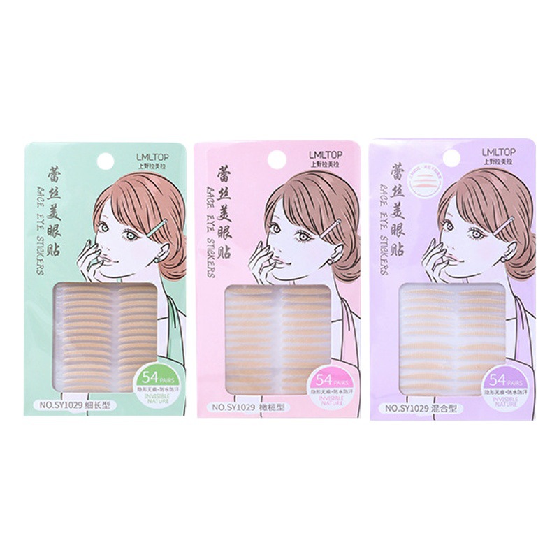 Lmltop 54 pares de encaje invisible doble párpado pegatinas natural Oliva Delgado ojo pegatinas sy1029