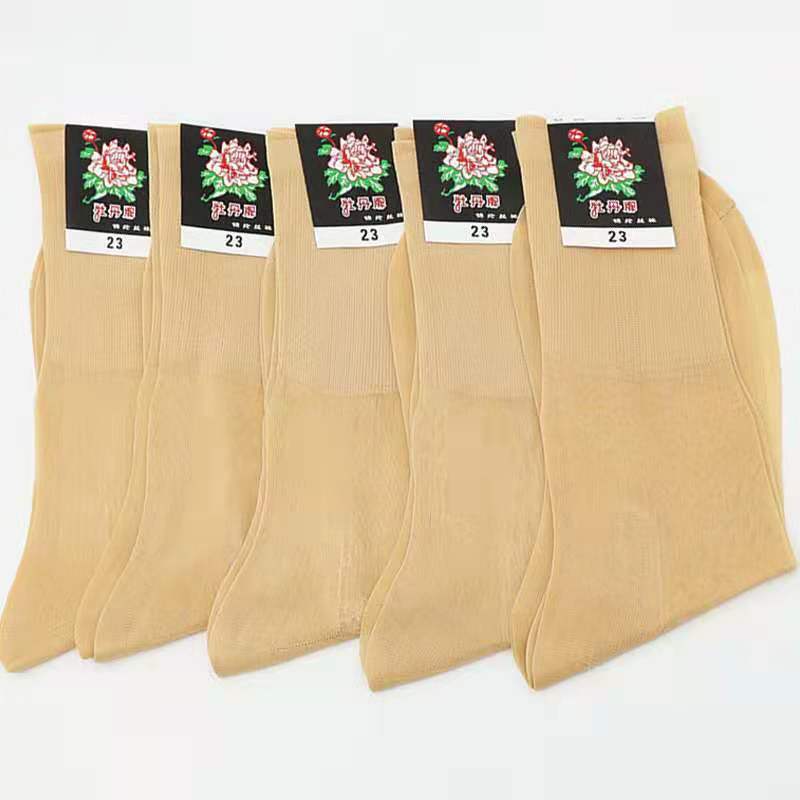Peony Brand Old-fashioned Silk Stockings Summer Loosen Wide Mouth Thin Silk Stockings Cold Mid-Socks Women's Socks
