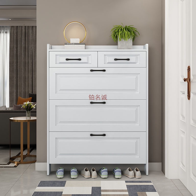 Ultra-Thin Household Entryway Space-Saving Large-Capacity Shoe Cabinet White Simple Modern Storage Shoe Rack