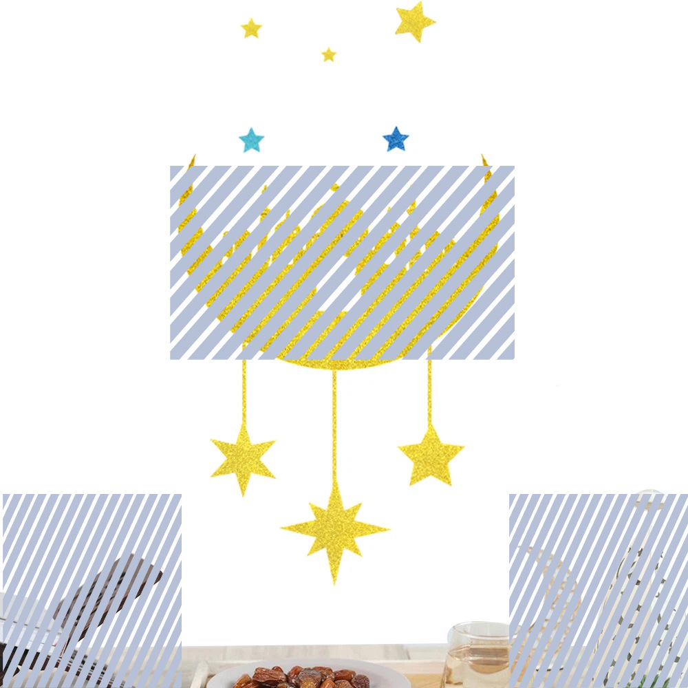 Fiesta del Oriente Medio decoración de pared fiestas de la luna fiestas de la atmósfera del hogar diseño de ventanas de castillo estrellas DIY no tejido puerta pegatinas image 2