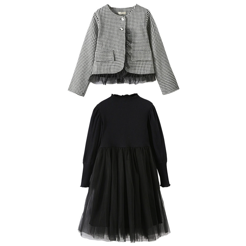 Платье, набор, куртка, для подростков, стиль Chanel