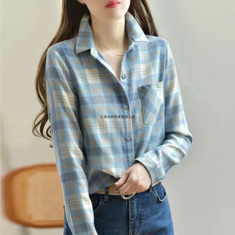 Non-iron, wrinkle-resistant shirt for petite women, long-sleeved spring and autumn outerwear, loose and thick, versatile brushed top, red