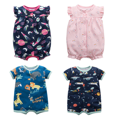 Wholesale baby jumpsuit short-sleeved jumpsuit short-sleeved jumpsuit newborn baby romper summer pajamas