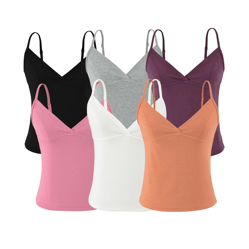 V-Neck Camisole for Women, 2026 Summer New American Style Spicy Girl Solid Color Slim Fit Tube Top Base Shirt V-Neck Camisole for Women, 2026 Summer New American Style Spicy Girl Solid Color Slim Fit Tube Top Base Shirt
