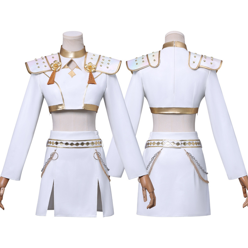 Yi Meng ハロウィン K-POP ハンターウィッチグループ ルミー歌唱服 ホワイト cos 韓流スーパースター 二次元アニメーション|undefined