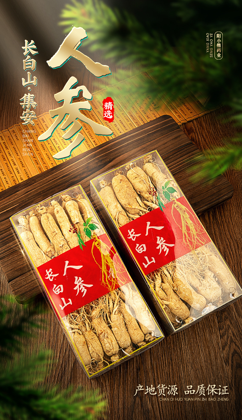 Dried Changbai Mountain Ginseng Whole Root Sun-Dried Ren Shen 500g Box Traditional Tonic for Elders overview