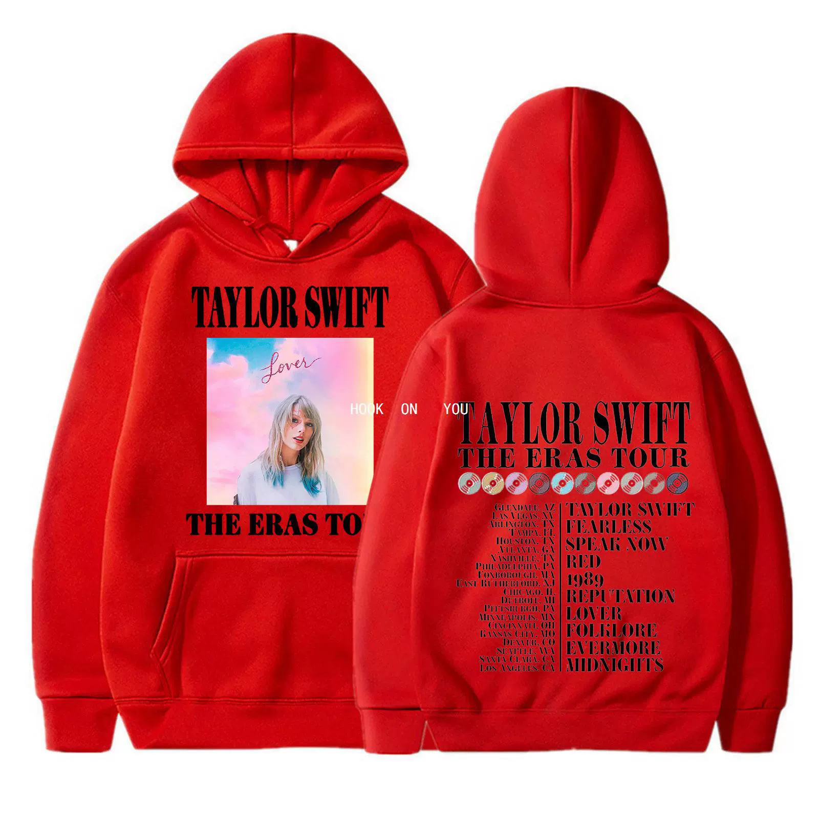 Taylor Swift The Eras Tour печать на передней части детское худи