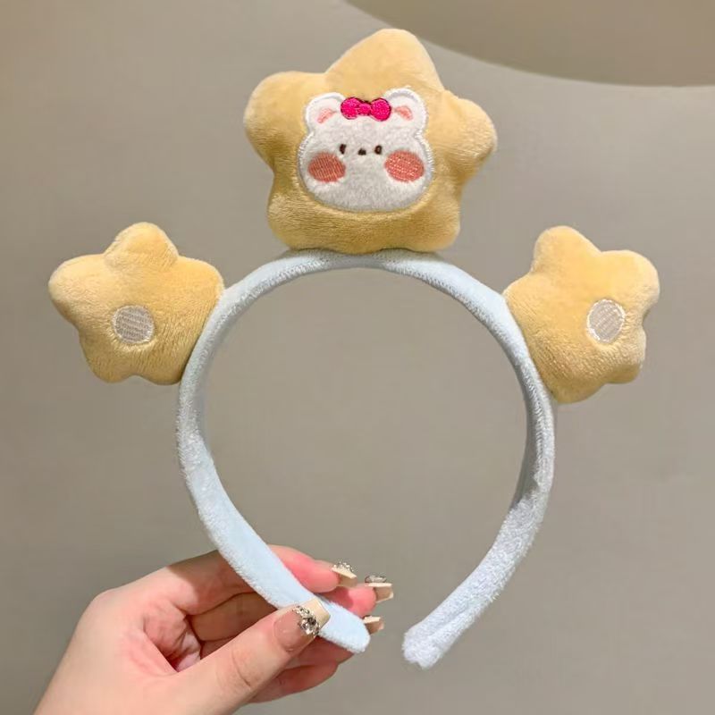 Otoño y invierno lindos estereoscópicos de peluche bandeja de cabello de dibujos animados orejas de gato orejas de conejo lavar la cara bandeja de cabello rojo al por mayor accesorios para el cabello