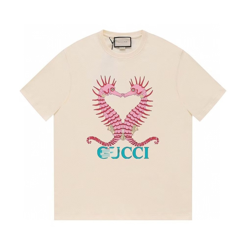 G's ヨーロッパ版半袖夏トレンドブランド古家プリントTシャツレタートップトレンドルーズ半袖TシャツカップルT|undefined