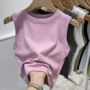 Modal Cotton Spring and Summer Short Camisole Women's New Inner and Outer Bottoming Shirt Slim Pure Color Sleeveless Top