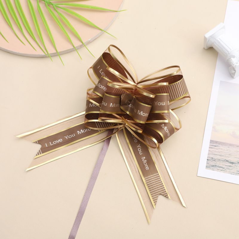 Comercio exterior transfronterizo 50 gran confesión hilo de nieve arco mano tirar flor Día de San Valentín regalo de Navidad boda coche tirar flor cinta