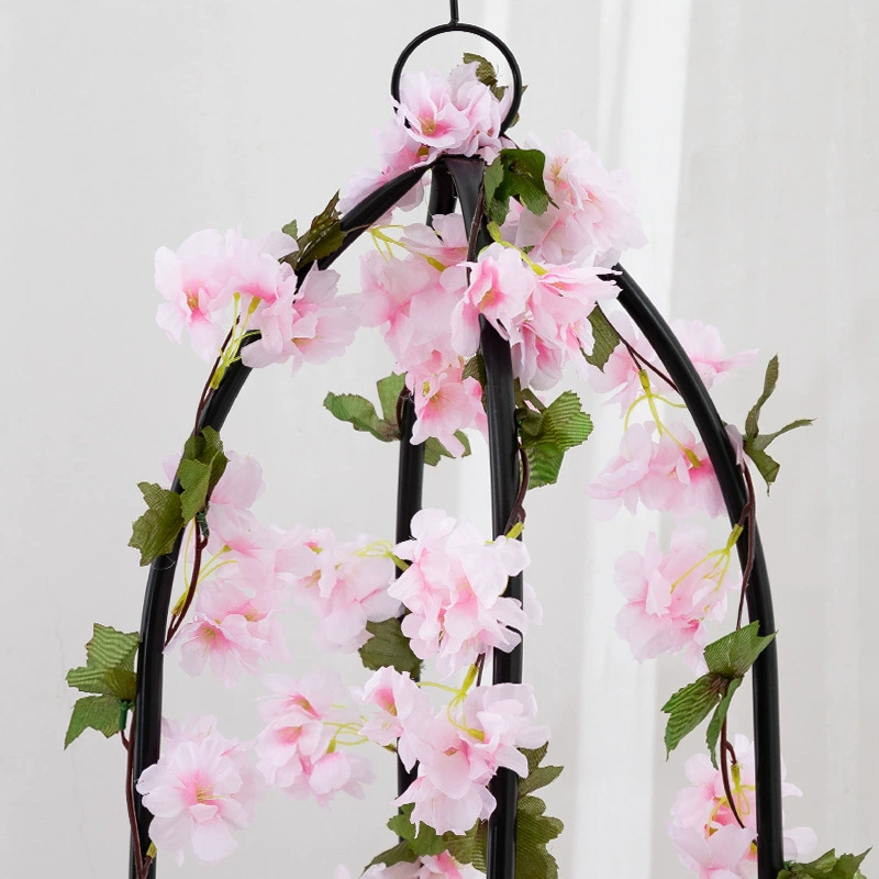 佰顺 Sakura vine bar wedding decorative simulation flower vine fake flower home supplies rattan strip hanging flower manufacturers wholesale