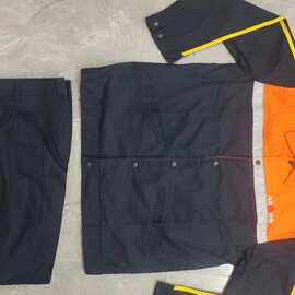 铁路调车员工作服带反光条检测员套装列车员乘务员工装班服纯棉