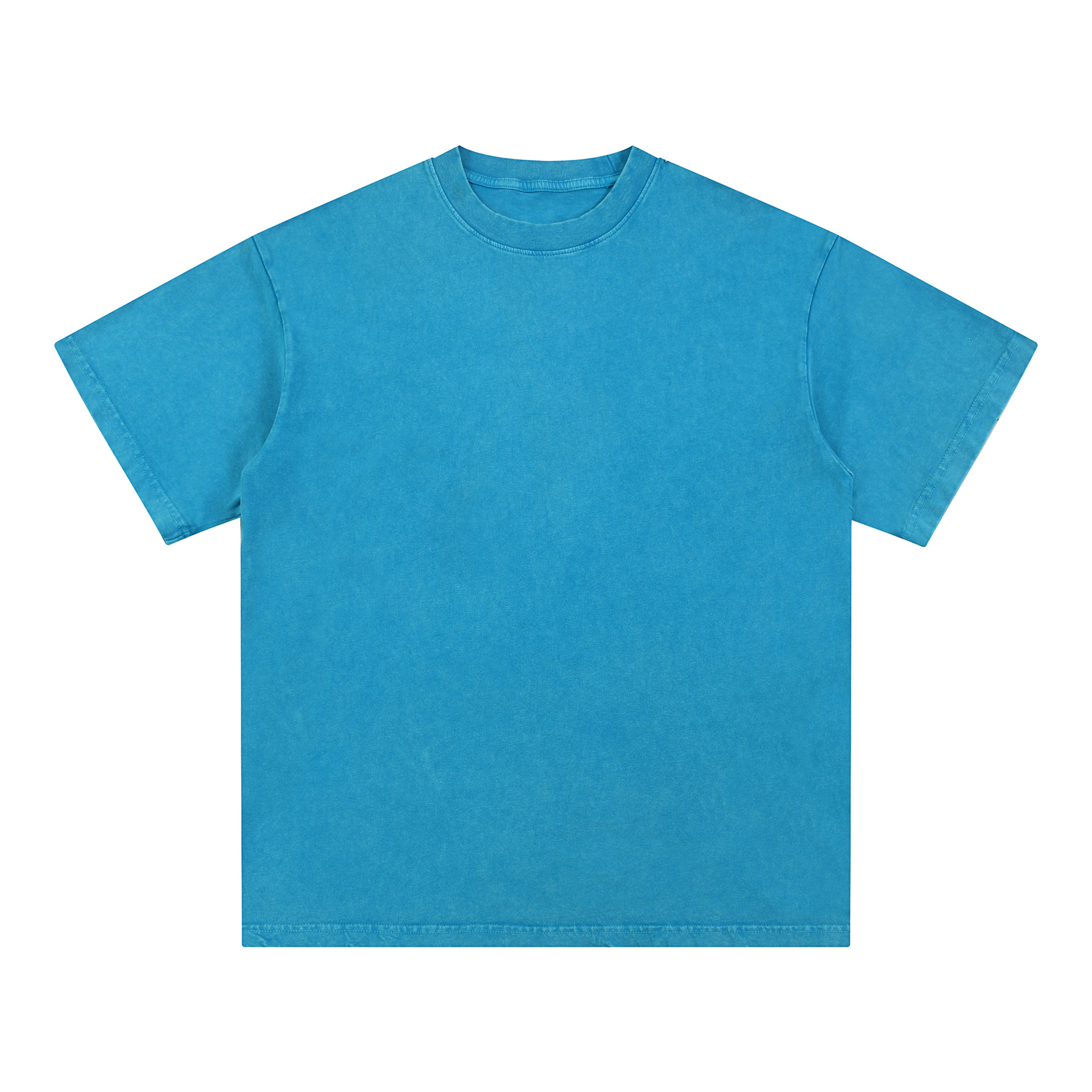 Transfronterizo europeo y americano pesado copo de nieve frito algodón retro lavado y viejo OVERSIZE camiseta de manga corta personalizada de marca de moda de bricolaje