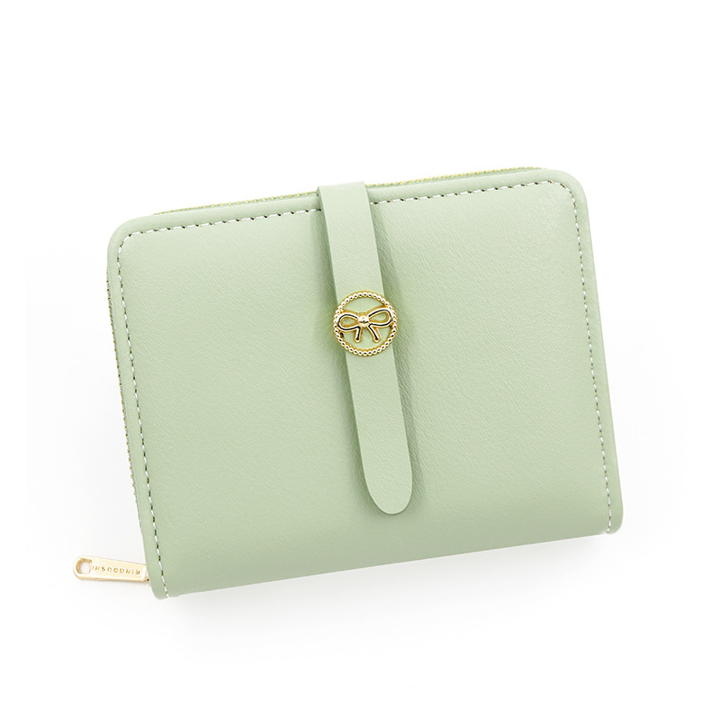 Hebilla de moda de estilo coreano de las mujeres billetera corta de gran capacidad Multi-tarjeta monedero certificado Bolsa De fábrica al por mayor