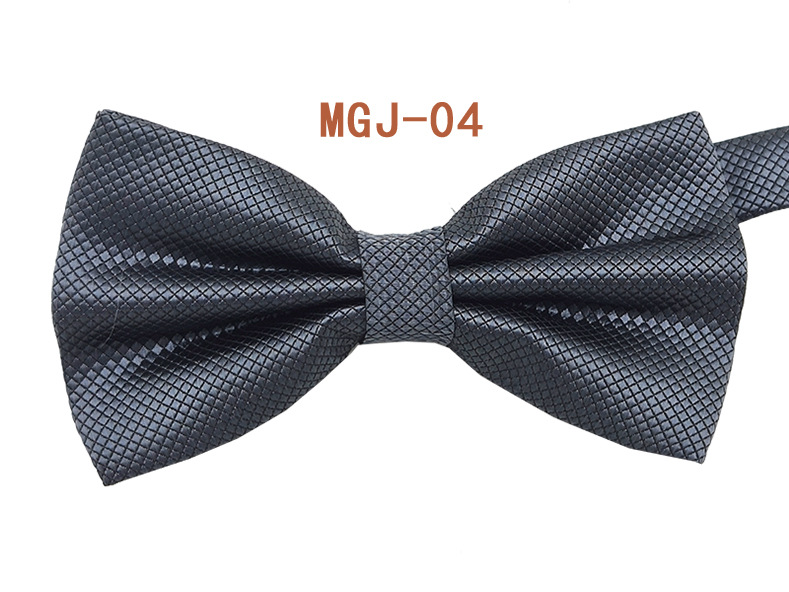 Pajarita negra de color sólido para hombre British Cube Spot Venta al por mayor Ropa formal Boda Doble pliegue Doble lazo de doble capa 27 colores