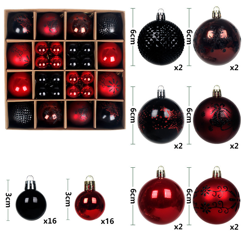 Juego de Esferas Navideñas Set de 44 Piezas 3-6 cm de Plástico Colgante para Árbol de Navidad image 29