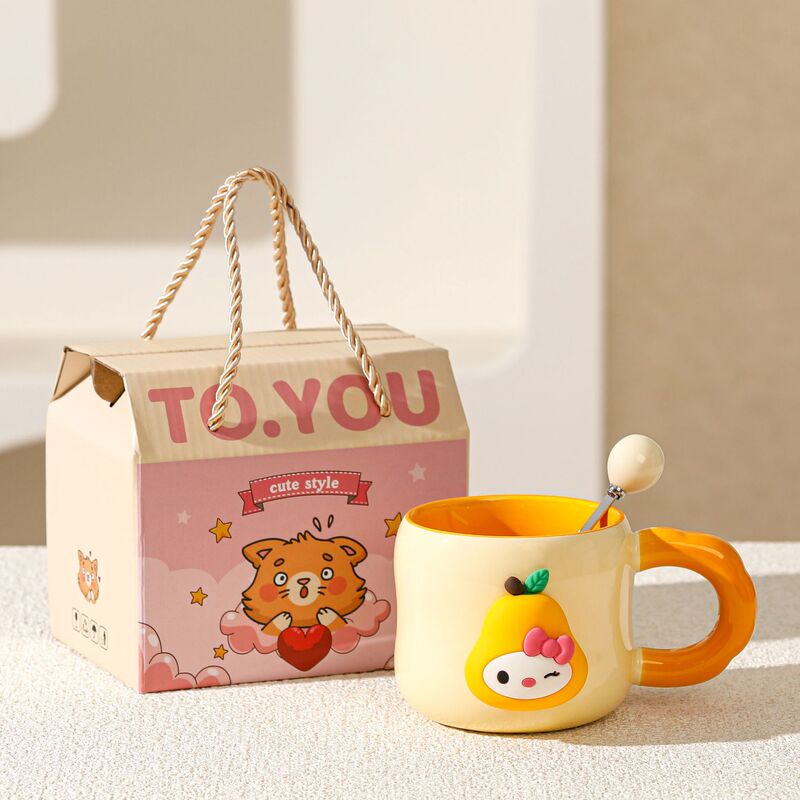 クリエイティブな磁気吸引かわいいシドニー人形セラミックマグ女の子のためのかわいい家庭用ドリンクカップ寮の朝食|undefined
