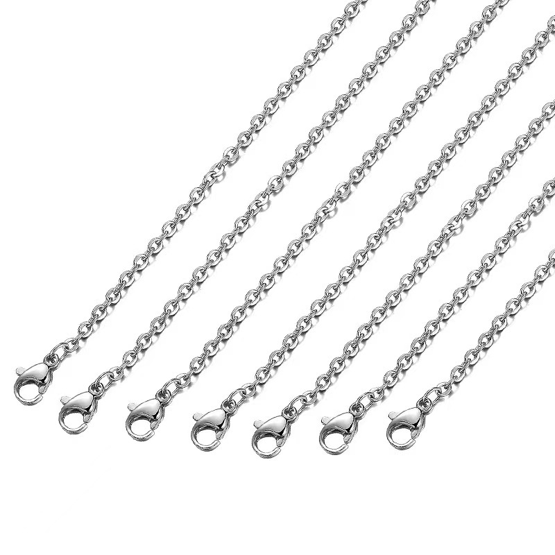 Acero inoxidable al por mayor 45 + 5 cadena de cadena de cadena de cadena desnuda colgante de doble anillo simple collar de alta calidad cadena cruzada