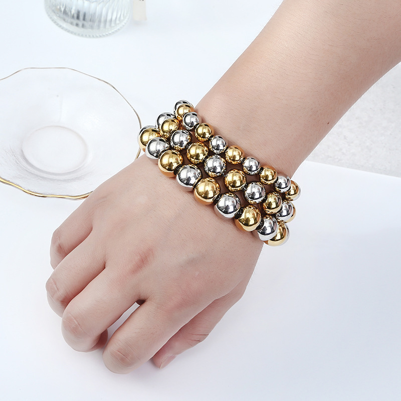 Retro Ball Rostfreier Stahl Überzug Männer Armbänder display picture 5