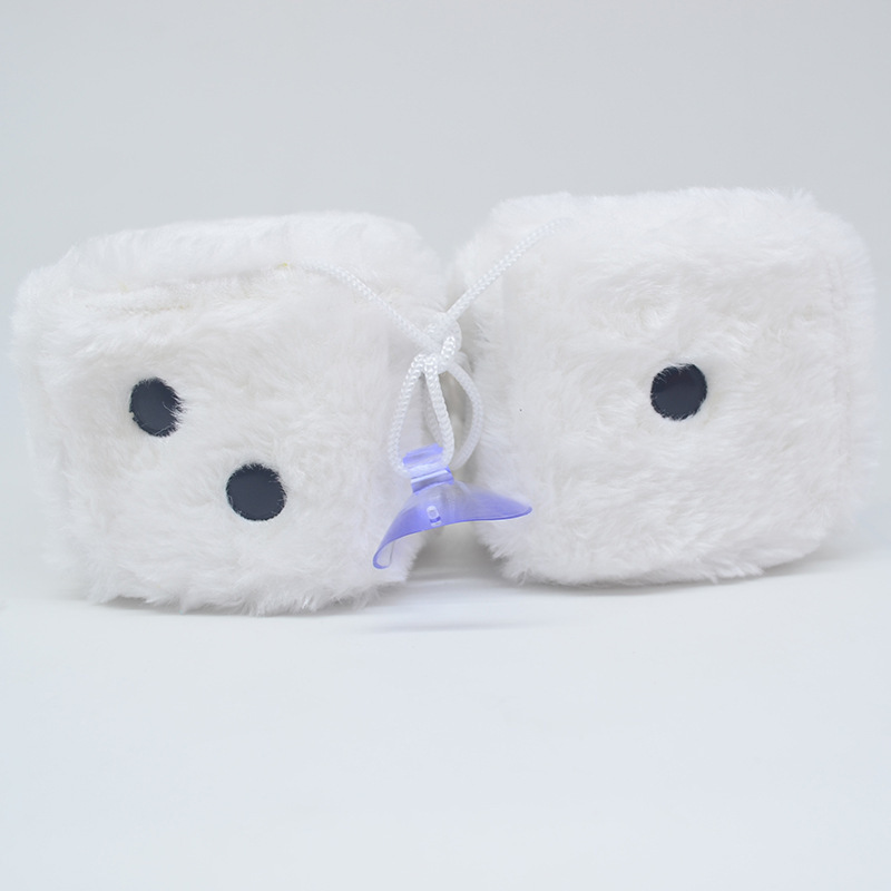 Aliexpress Amazon Wish Cross-Border Trade Plush Dice Car Pendant Dice Ornament Car Hanging Rearview Mirror Dropshipping