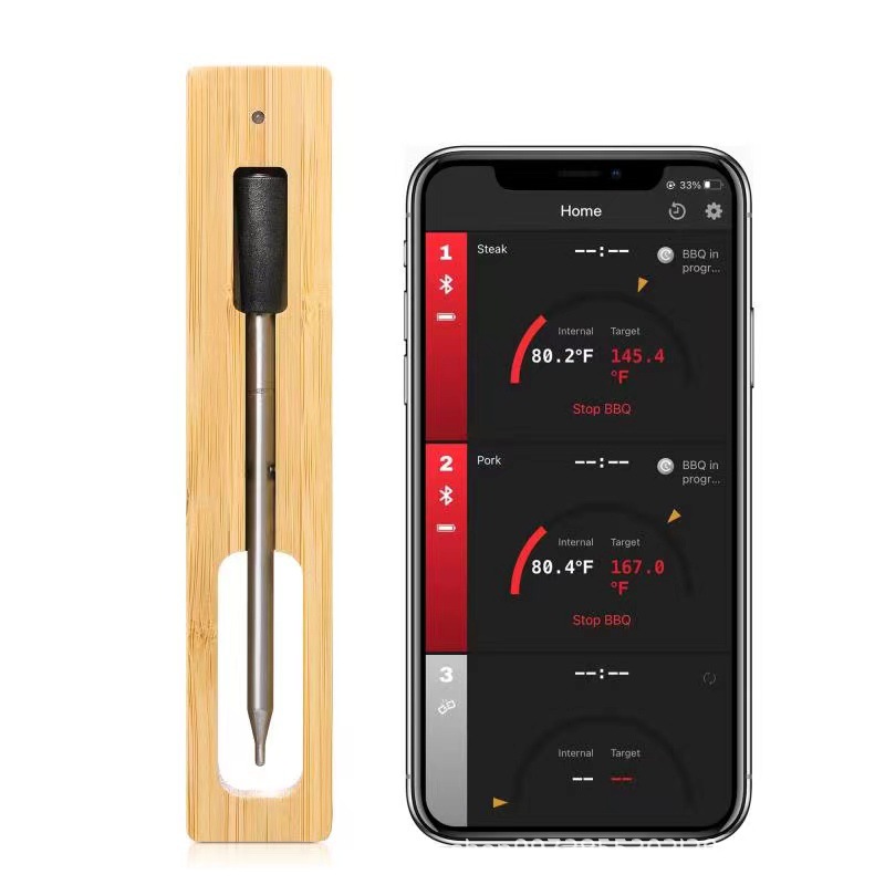Bluetooth 5.2 Impermeable y resistente a las herramientas de cocina Termómetro para alimentos Nuevo termómetro inalámbrico BBQ de múltiples agujas APP inteligente