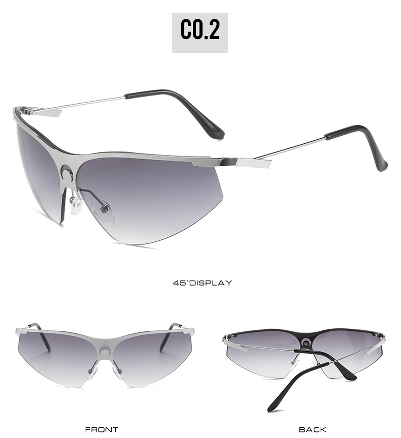 Sunglasses Classification Sports Solid Color PC UV400 Protection Cat Eye Half Frame Women's Sunglasses