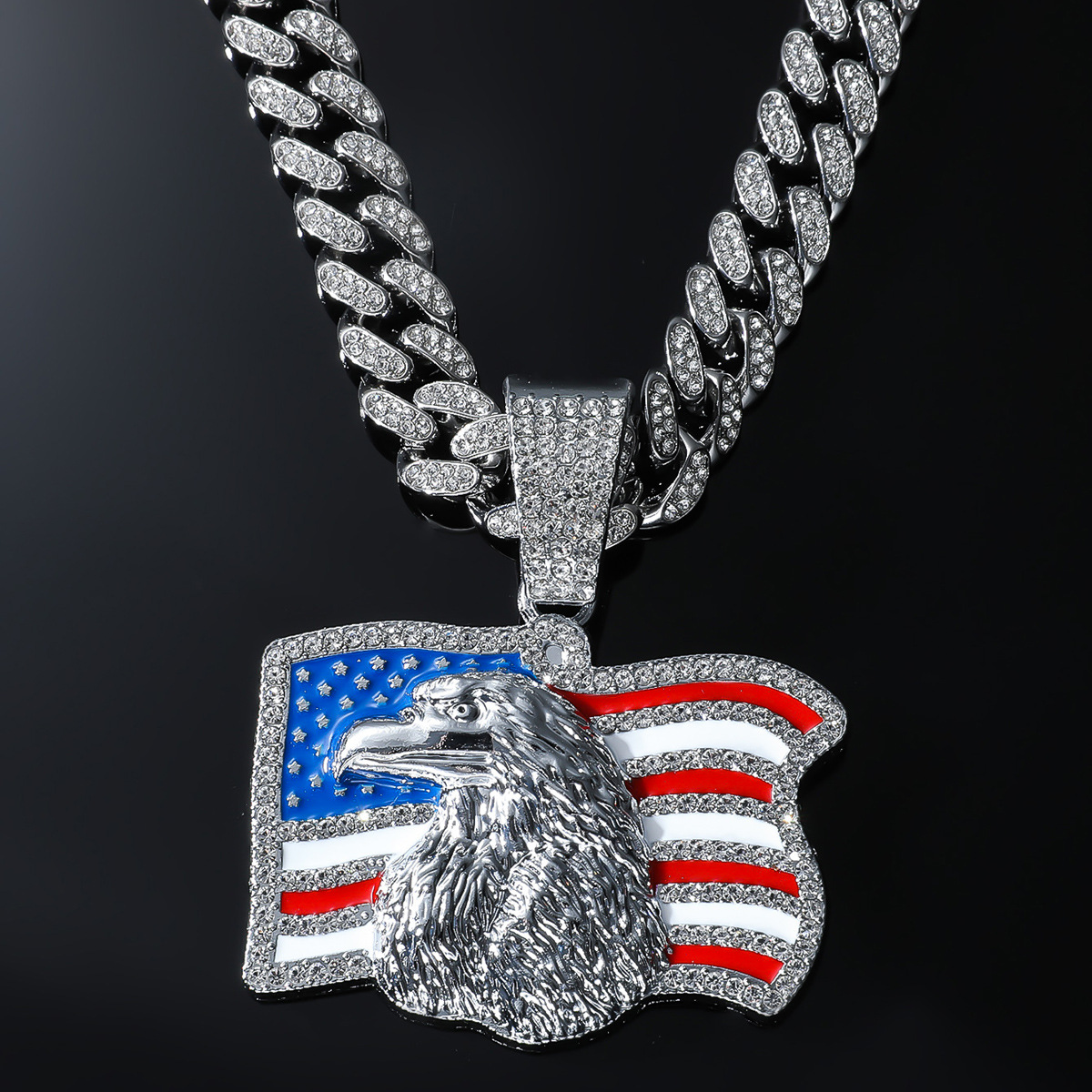 Amerikanischer Adler Strass Flaggen Anhänger Für Den Wahlkampf_voghion.com
