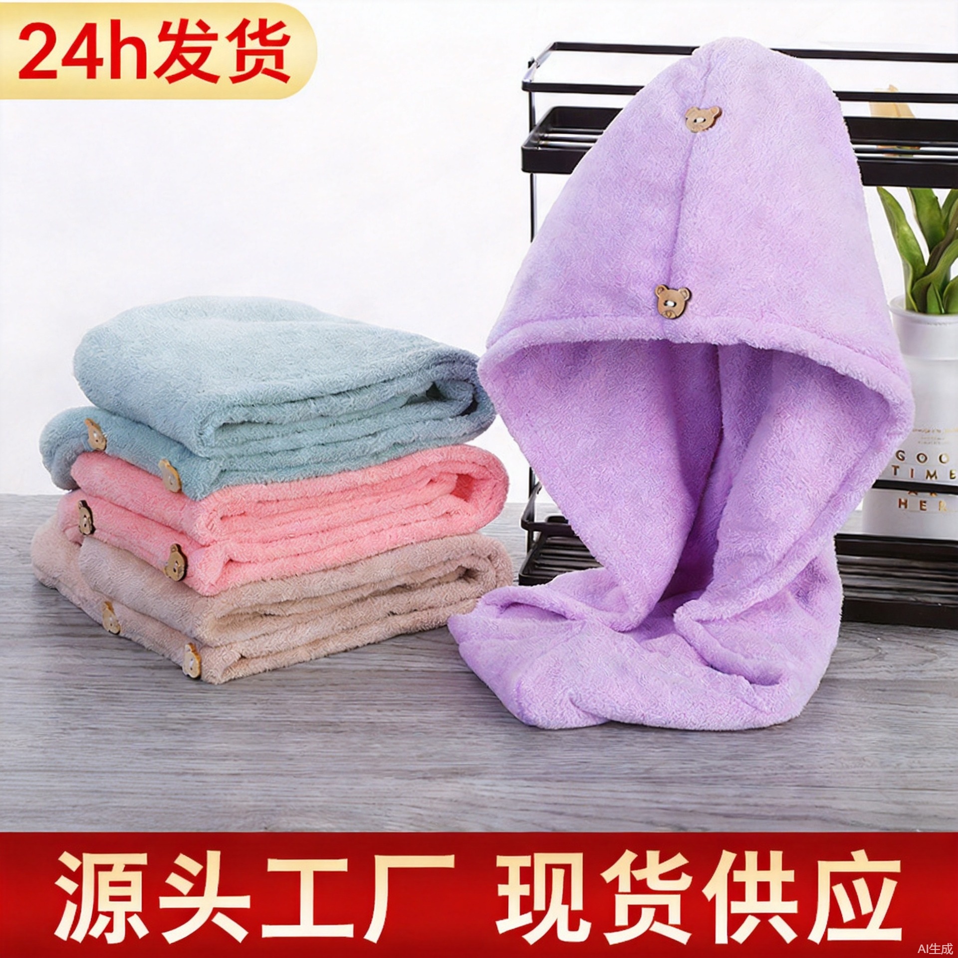 Coral Fleece Hair Drying Cap for Women, Absorbent and Quick-Drying, Thickened, Super Absorbent Head Wrap, Children's Hair Drying Towel, Available in Multiple Colors