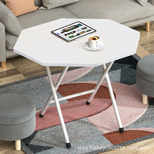 Octagonal foldable table, simple dining table, dormitory household, foldable, rental house, small table, girl's bedroom, display stall