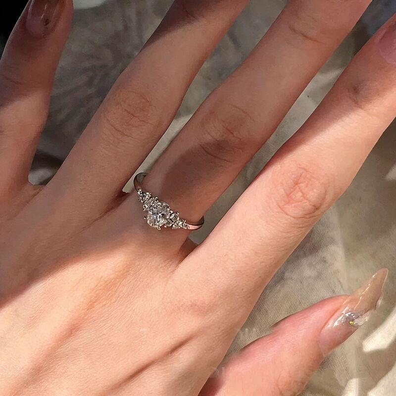 French-Style Cool and Elegant Zircon Ring for Women, Gentle Temperament, Light Luxury, Niche Design, High-End Versatile Open Ring French-Style Cool and Elegant Zircon Ring for Women, Gentle Temperament, Light Luxury, Niche Design, High-End Versatile Open Ring
