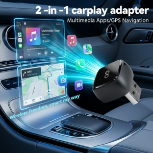 Simli-simsiz CarPlay Qutusu, Apple Avto 2-si 1-də Ağıllı Adapter Konverter