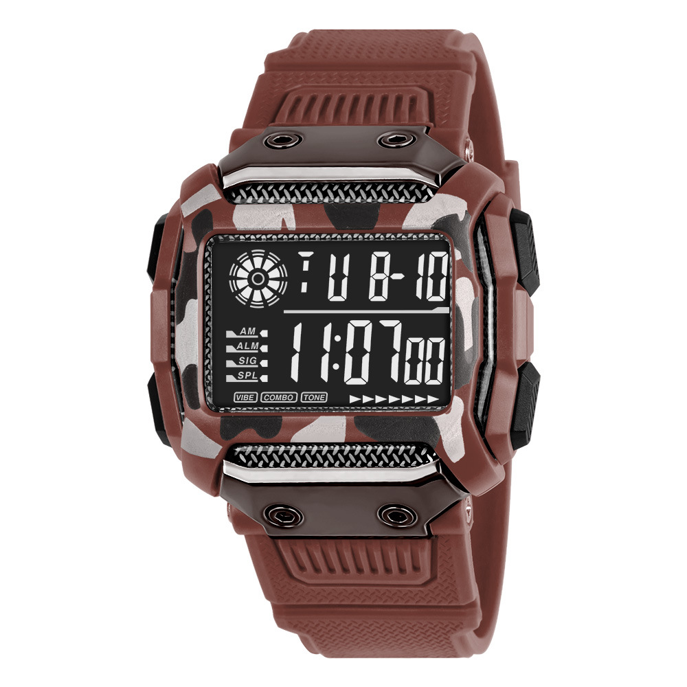 Reloj electrónico de deportes al aire libre de estudiantes de escuela secundaria de tendencia reloj electrónico de alarma de luz nocturna multifuncional al por mayor